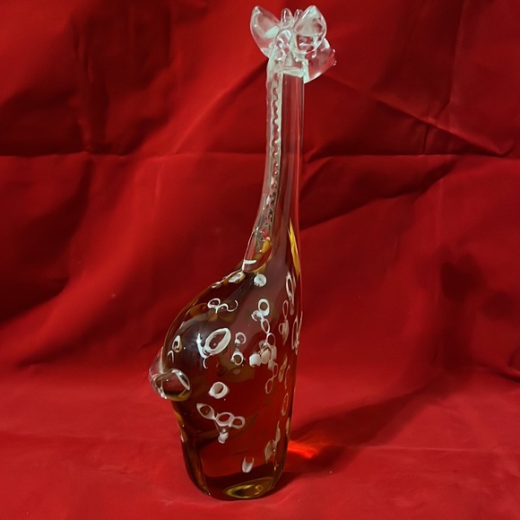 Blown 11” tall Murano glass giraffe, ginger color - Picture 6 of 9